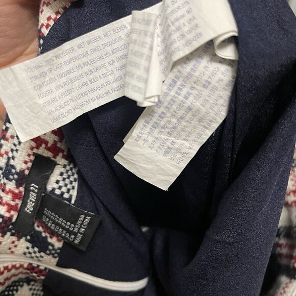 Forever 21 red white plaid tweed knit mini skort skirt size US 27 - Picture 6 of 6